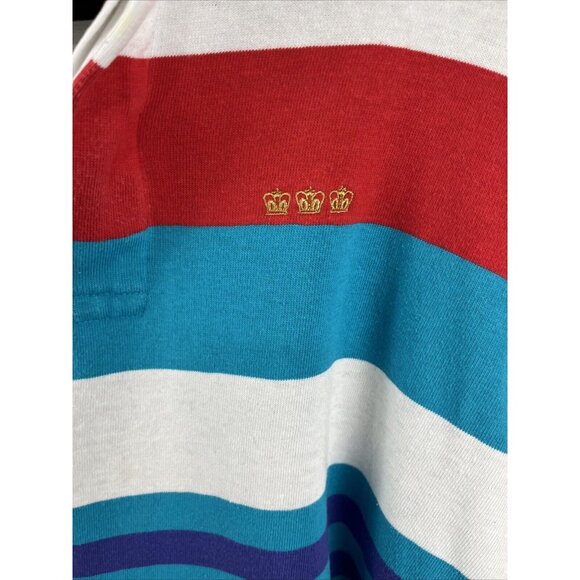 Davison's of Bermuda Vintage Cotton Striped Rugby Shirt Men's Size L - Picture 4 of 11